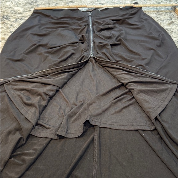 City Chic | Ruched Zip Up Draped Skirt in Black Size M Medium 18 - Picture 7 of 15